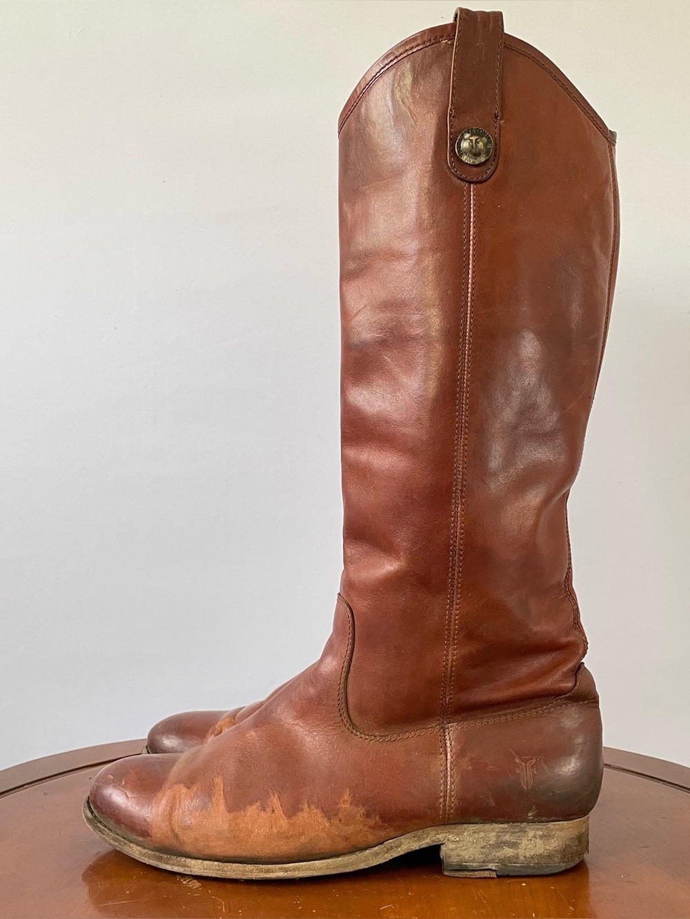 Frye Melissa Button Brown Leather Tall Riding Boots | US 8.5 - Picture 3 of 9